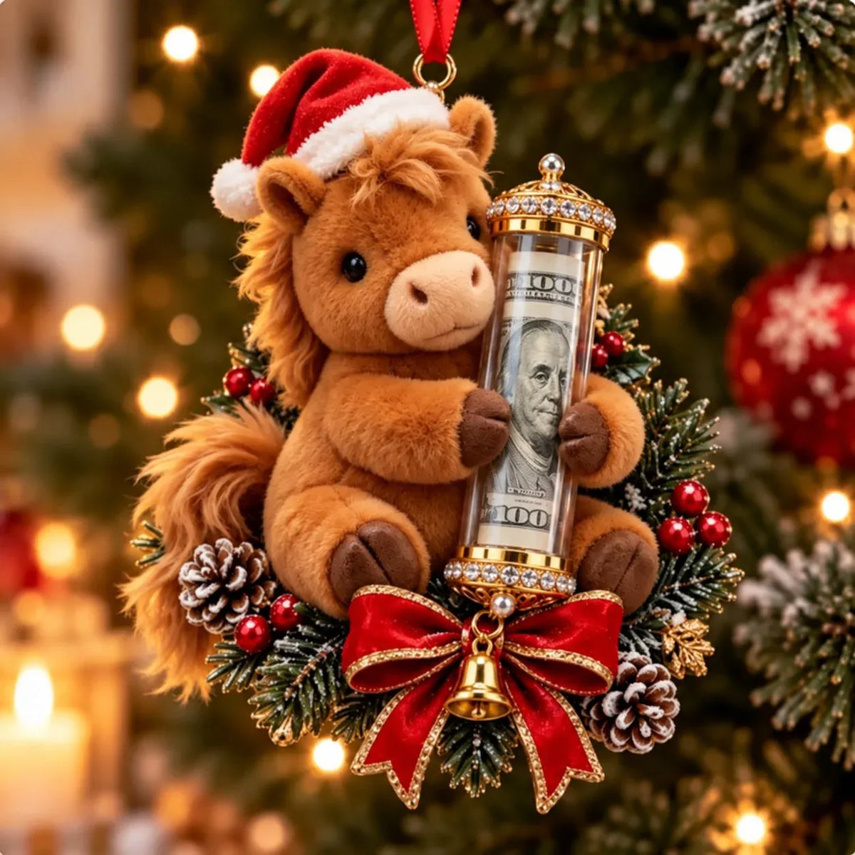 ⏳ Last Day 50% OFF – 🎄3D Christmas Money Plush Ornament | 13 Cute Animal Designs with Reusable Cash & Coin Holder 🎁