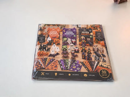 🎃 Halloween 3D Paper Craft Kit – 50 Pre-Printed Sheets + Step-by-Step Guide