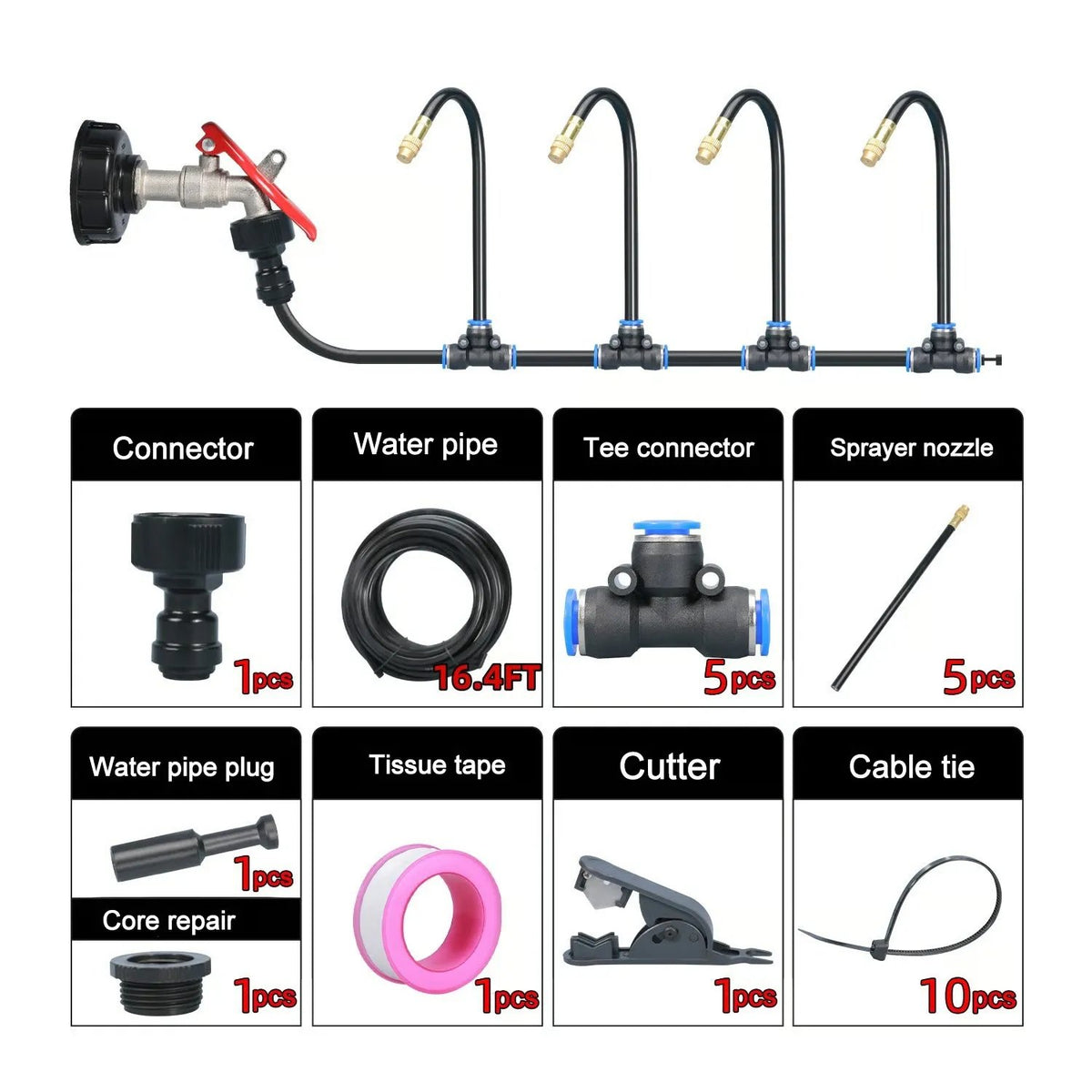 Flexible Garden Misting Kit for Everyday Watering