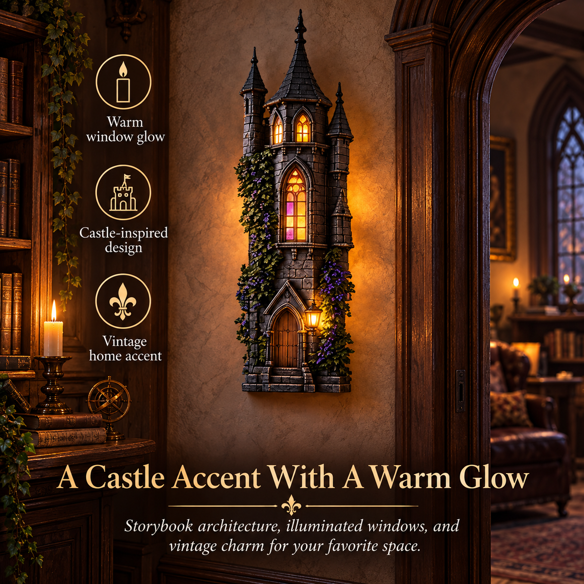🏰 Gothic Castle Glow Wall Lamp