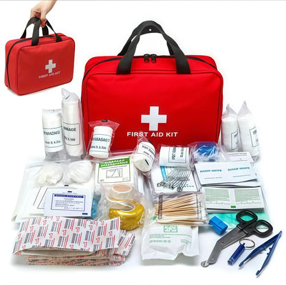 🔥330 Piece Waterproof Compact First Aid Kit | Comprehensive Emergency Survival Kit for Home, Travel, Camping, Car & Outdoor Use