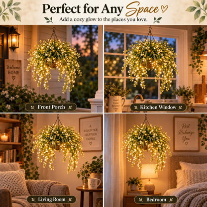 ✨ Blooming Fairy Light Hanging Basket