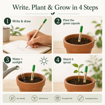 Plantable Green Seed Pencil — Write, Plant & Grow