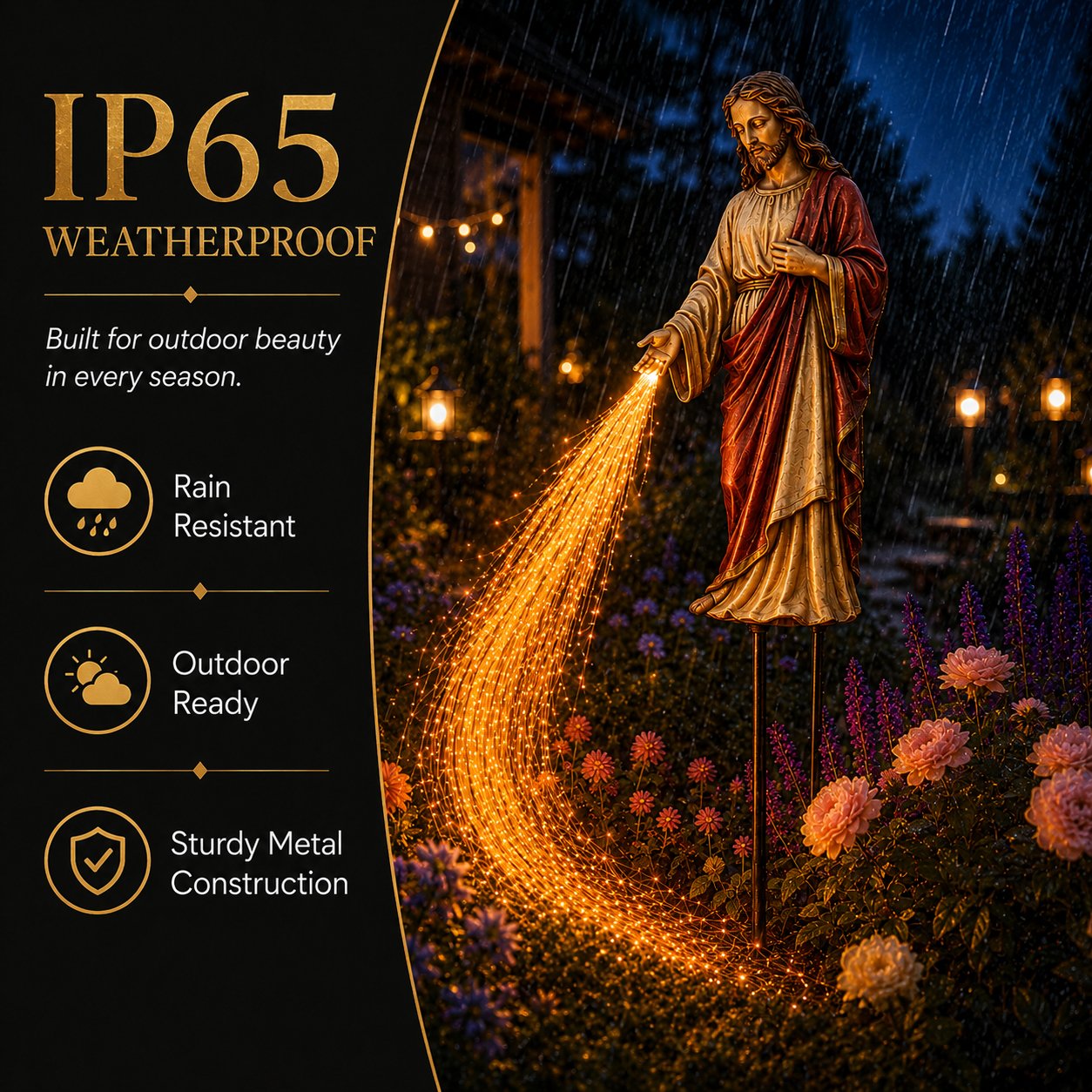 ✝️ Solar Jesus Fiber Optic Garden Light ✨ | Faith-Inspired Outdoor Decor(🔥Same as in the video)