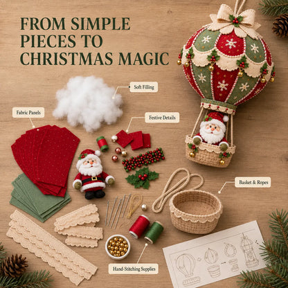 ⏳ Last Day 49% OFF – 🎈 Beginner-Friendly Christmas Hot Air Balloon Hanging Decor DIY Kit Collection | Complete Kit with Coordinated Fabrics, Decorative Accents & Crafting Materials Included 💕