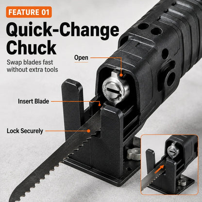 Reciprocating Saw Attachment for Drill