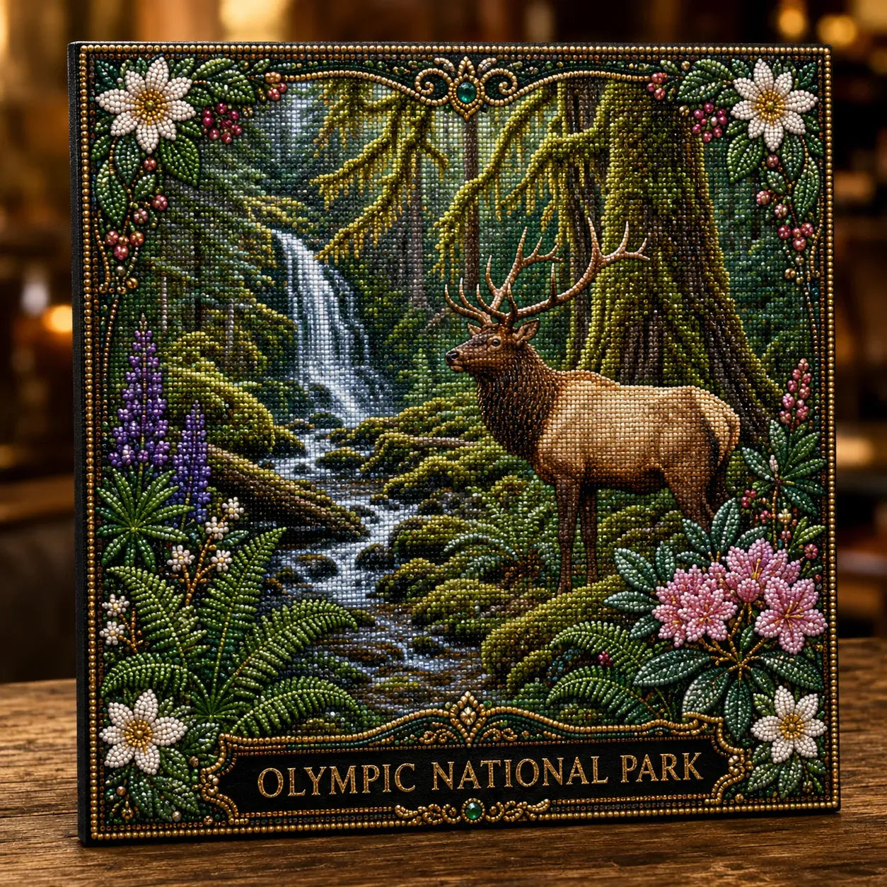 🏔️🌲 Premium 3D Pearl National Parks Wall Art Kit | Luxury Flocked Canvas with Scratch-Resistant Non-Fading Pearl Beads DIY Nature Decor ✨