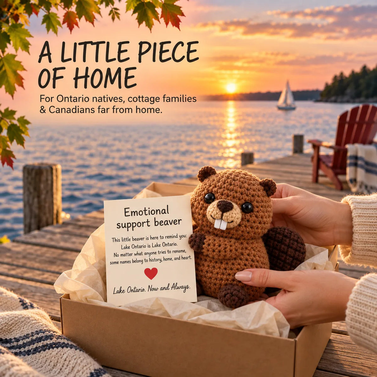 ⏳ Last Day 49% OFF – 🦫 Lake Ontario Emotional Support Beaver Crochet Keepsake | 5 Canadian-Inspired Personalities with Matching Message Cards for Cottage Families, Lake Lovers & Meaningful Gifts 🍁