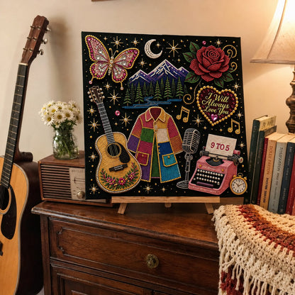 🎁🎤 Premium 3D Pearl Dolly Country Music Tribute Art Kit 💎✨