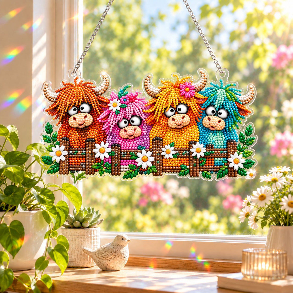 🔥Last Day 50% OFF - 🐦✨ Sunny Birds Diamond Art Suncatcher DIY Kit