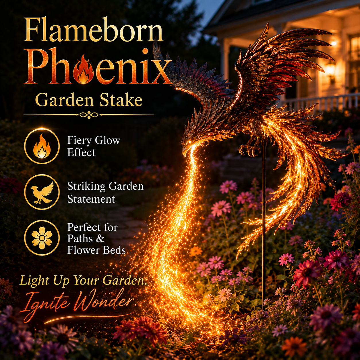 ✨Solar Powered Phoenix Fire Garden Light