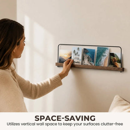 Minimalist Photo Display Shelf – Modern Wall Ledge for Photos, Art Prints & Postcards