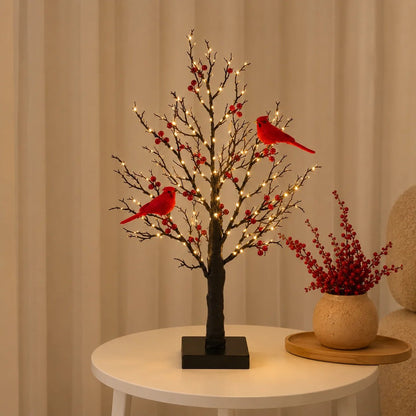 🎉✨ 2026 Vintage Glowing Cardinal Tree