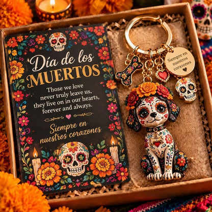 🌼 Día de Muertos Charm Keychain | 4 Colorful Floral & Skull-Inspired Styles
