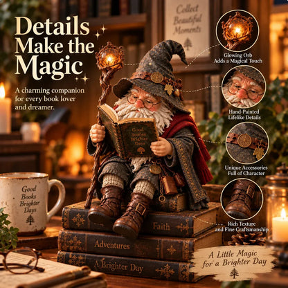 🧙‍♂️✨ Enchanted Book Lover Figurine – Whimsical Fantasy Reader Decor for Shelves, Desks & Cozy Reading Corners