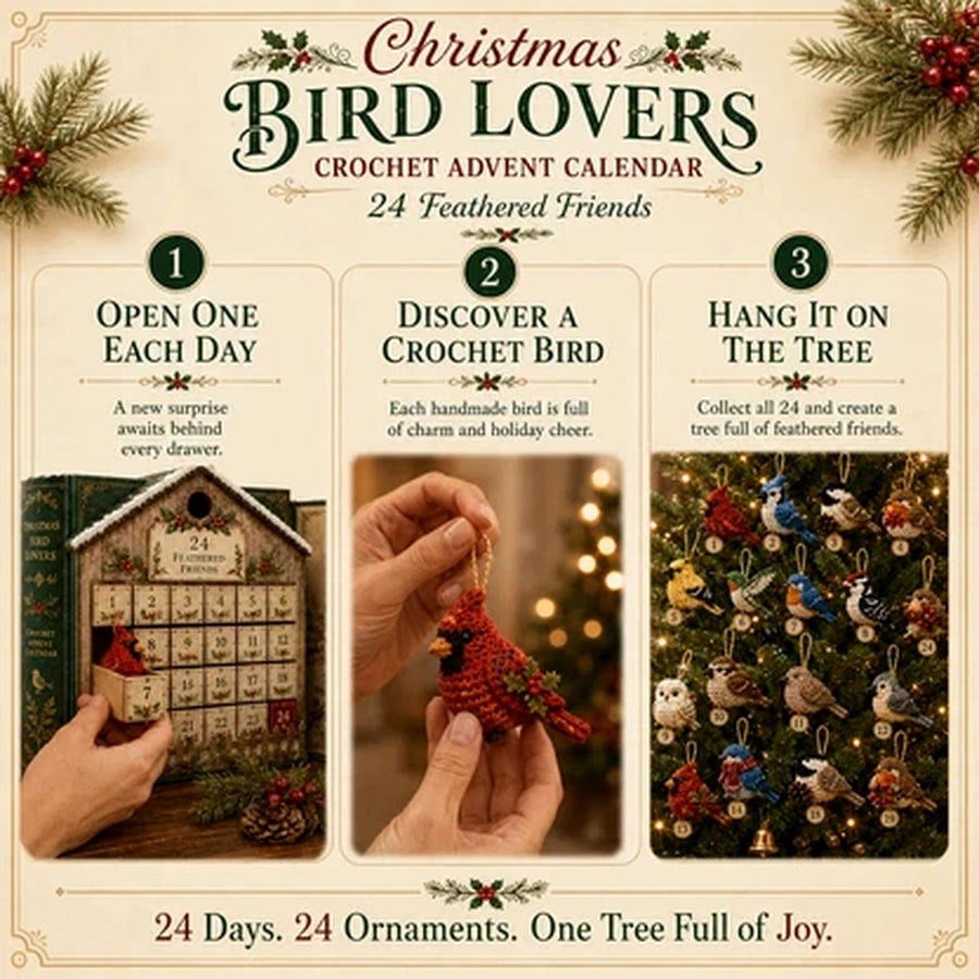 How the Christmas Bird Lovers Crochet Advent Calendar works