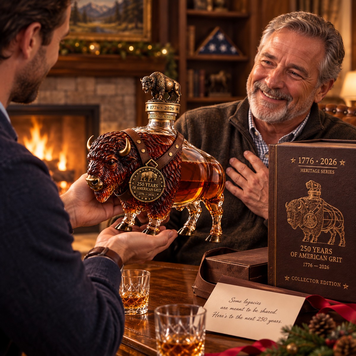 American Bison Heritage Decanter presented as a gift