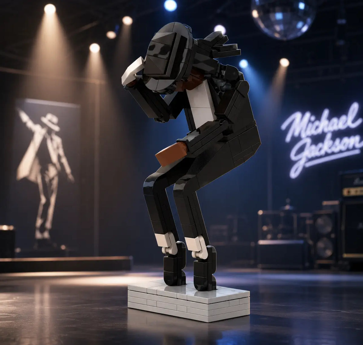 🕺 Michael Jackson Tribute Building Block Figure – Classic Dance Pose Collectible for Music Fans 🎤