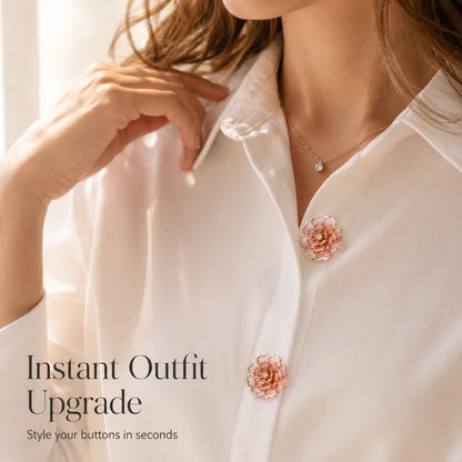 🌸 Flower Button Covers – Instant No-Sew Shirt & Blouse Upgrade