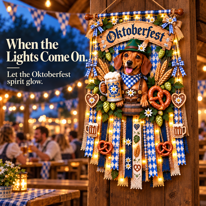Light-Up Oktoberfest Door Hanging - Bring a Little Bavaria Home
