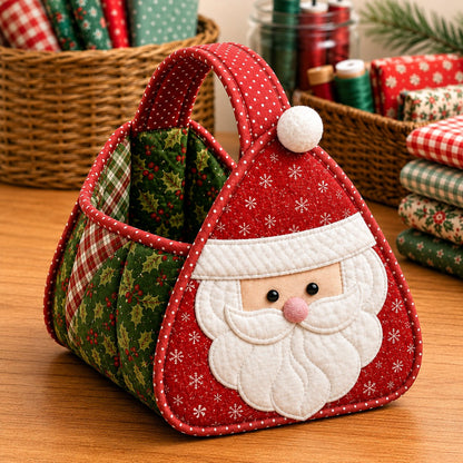🎄🧺 Cozy Christmas Quilted Basket – DIY Sewing Project or Ready-Made Holiday Storage