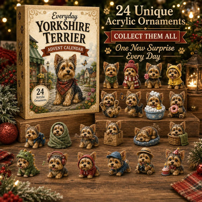 Yorkshire Terrier Advent Calendar – 24 Unique Yorkie Acrylic Ornaments & Daily Christmas Surprises