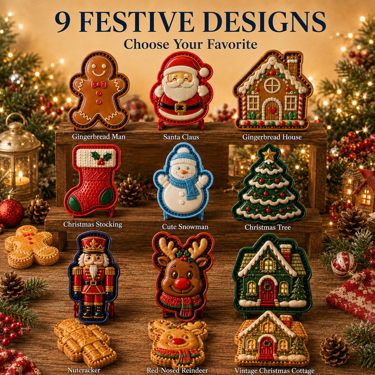 🔥😍 Letzter Tag: 49 % Rabatt – 🎄 Weihnachts-Mini-Pie-Formen-Kollektion mit 9 Designs | Wiederverwendbare Prägeformen für detailreiche Weihnachtsmann-, Schneemann-, Rentier-, Tannenbaum- & Festtags-Pies 🥧✨