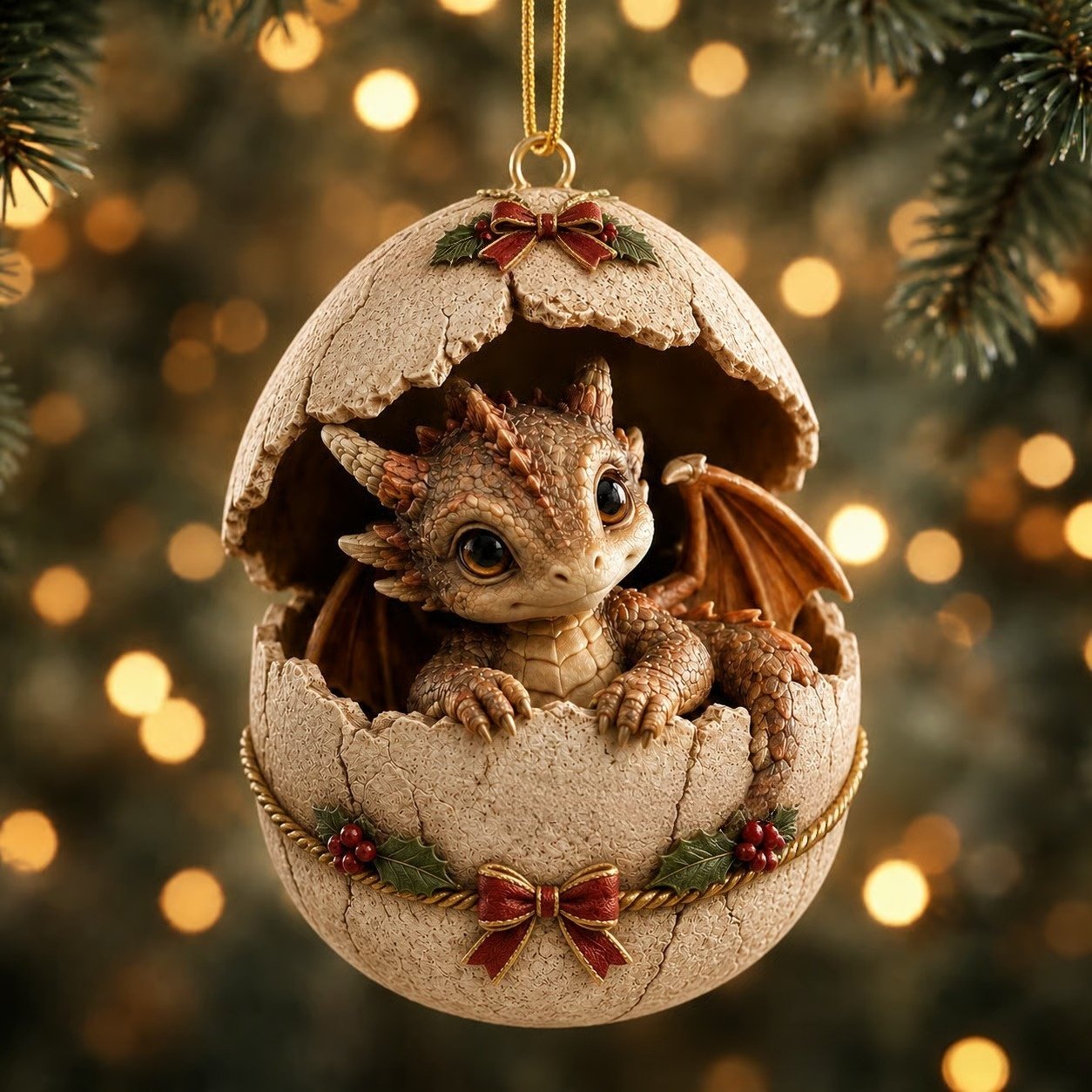 🐉🔥 Legendary Dragon Hatchling Egg Ornament