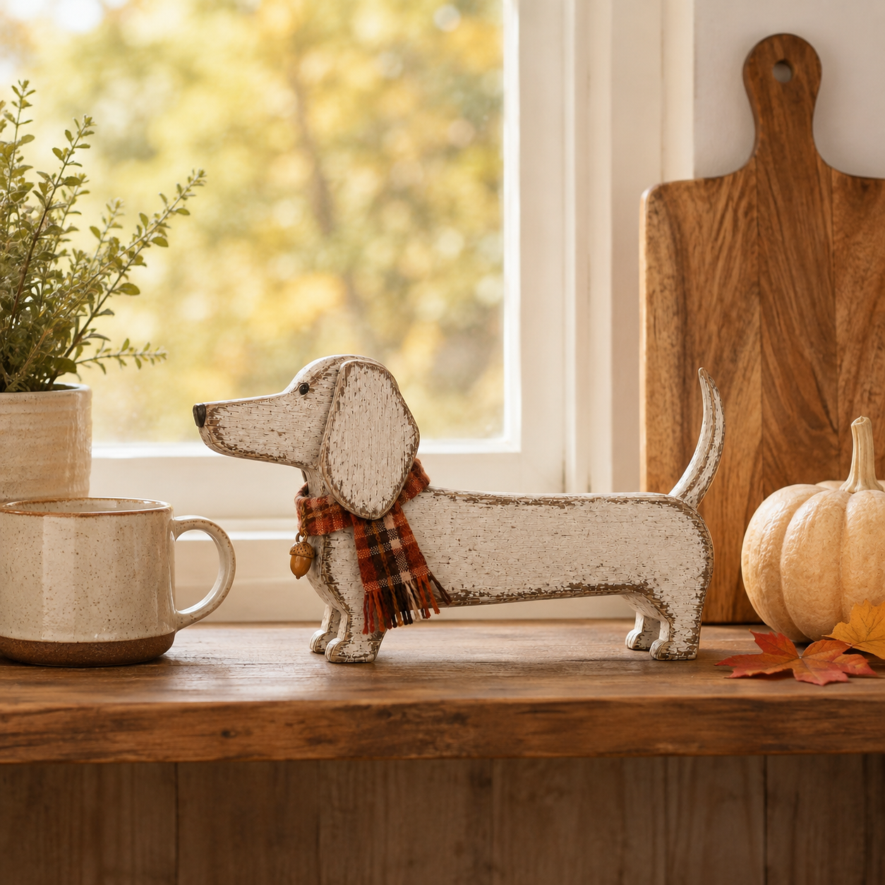 Autumn Dachshund Wooden Decor