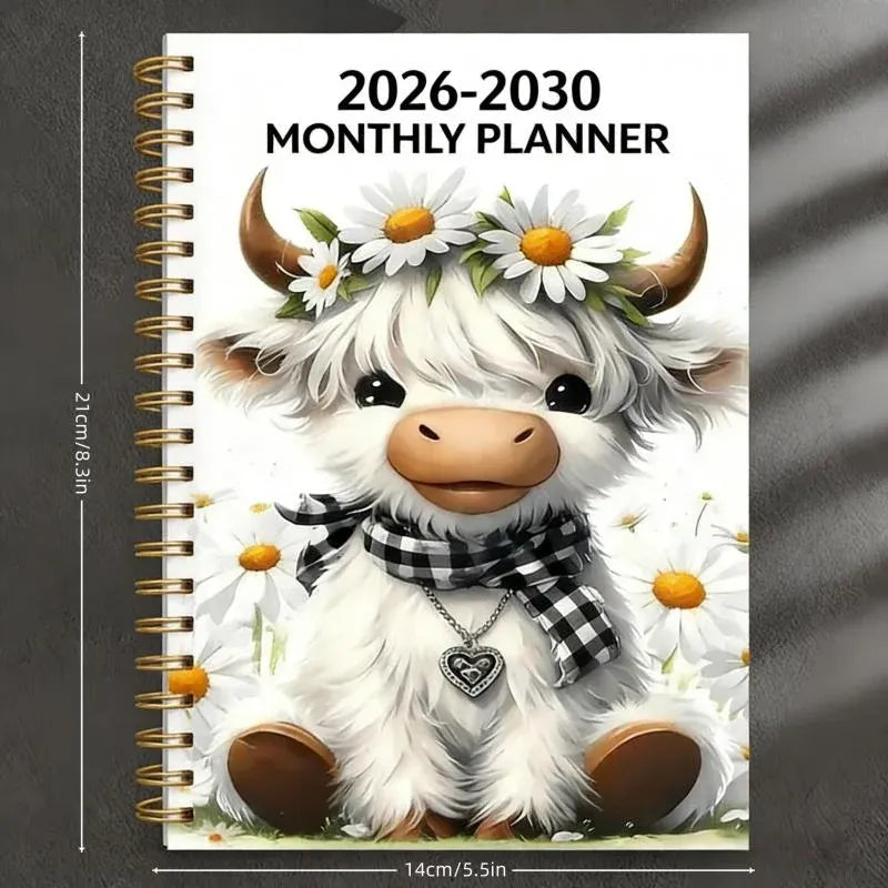 Highland Cow planner size reference