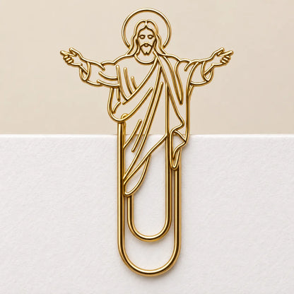 ✝Faith-Inspired Gold Paper Clips — Meaningful Christian Bookmarks