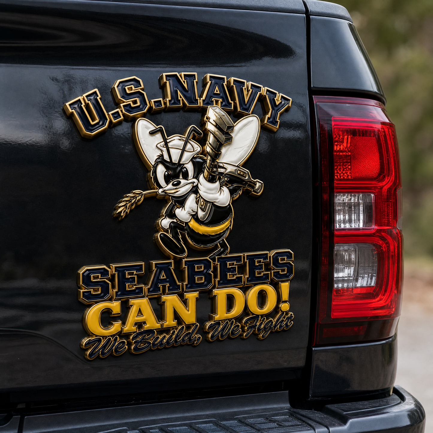 🐝⚓U.S. Seabees CAN DO! Veteran Tribute Metal Emblem