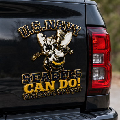 🐝⚓U.S. Seabees CAN DO! Veteran Tribute Metal Emblem