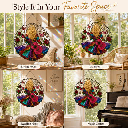 🎶✨Let the Music Shine – Country Music Inspired Stained Glass Suncatcher
