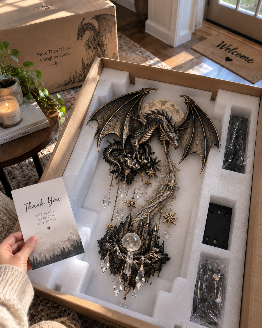 Dragon wall decor customer unboxing photo