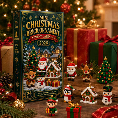 🎄🧱 Build & Hang Christmas Countdown – 24 Mini Holiday Brick Ornaments
