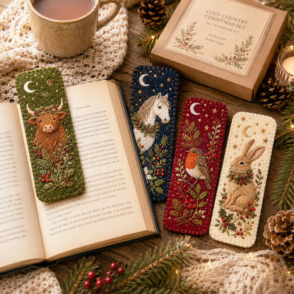 ⏳ Last Day 49% OFF – 🎄 DIY Felt Embroidery Bookmark Kit