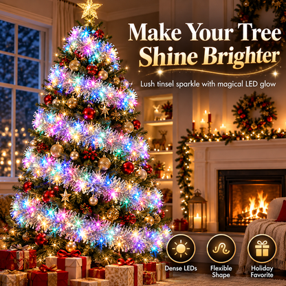 🎅 LED Christmas Tinsel Strand – Bright, Flexible & Festive