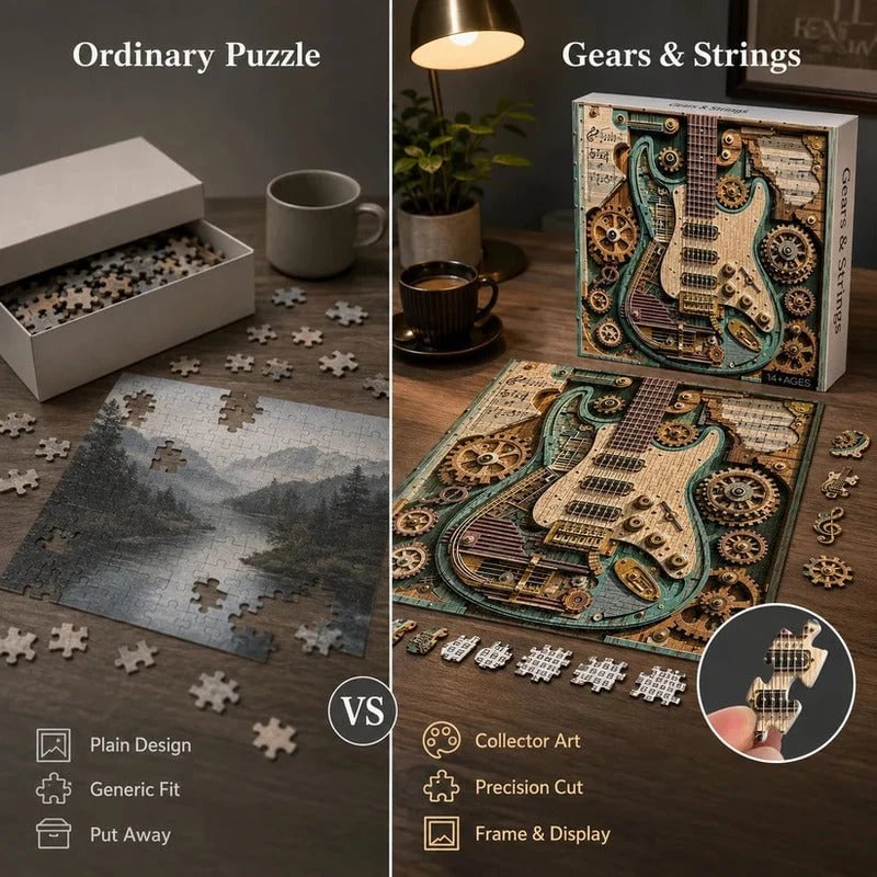 🔥LAST DAY 50% OFF 🧩Creative Steampunk Guitar 3D Puzzle