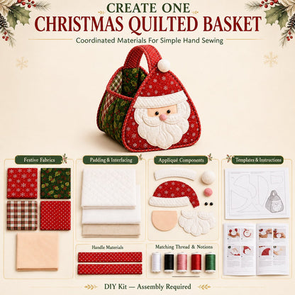🎄🧺 Cozy Christmas Quilted Basket – DIY Sewing Project or Ready-Made Holiday Storage