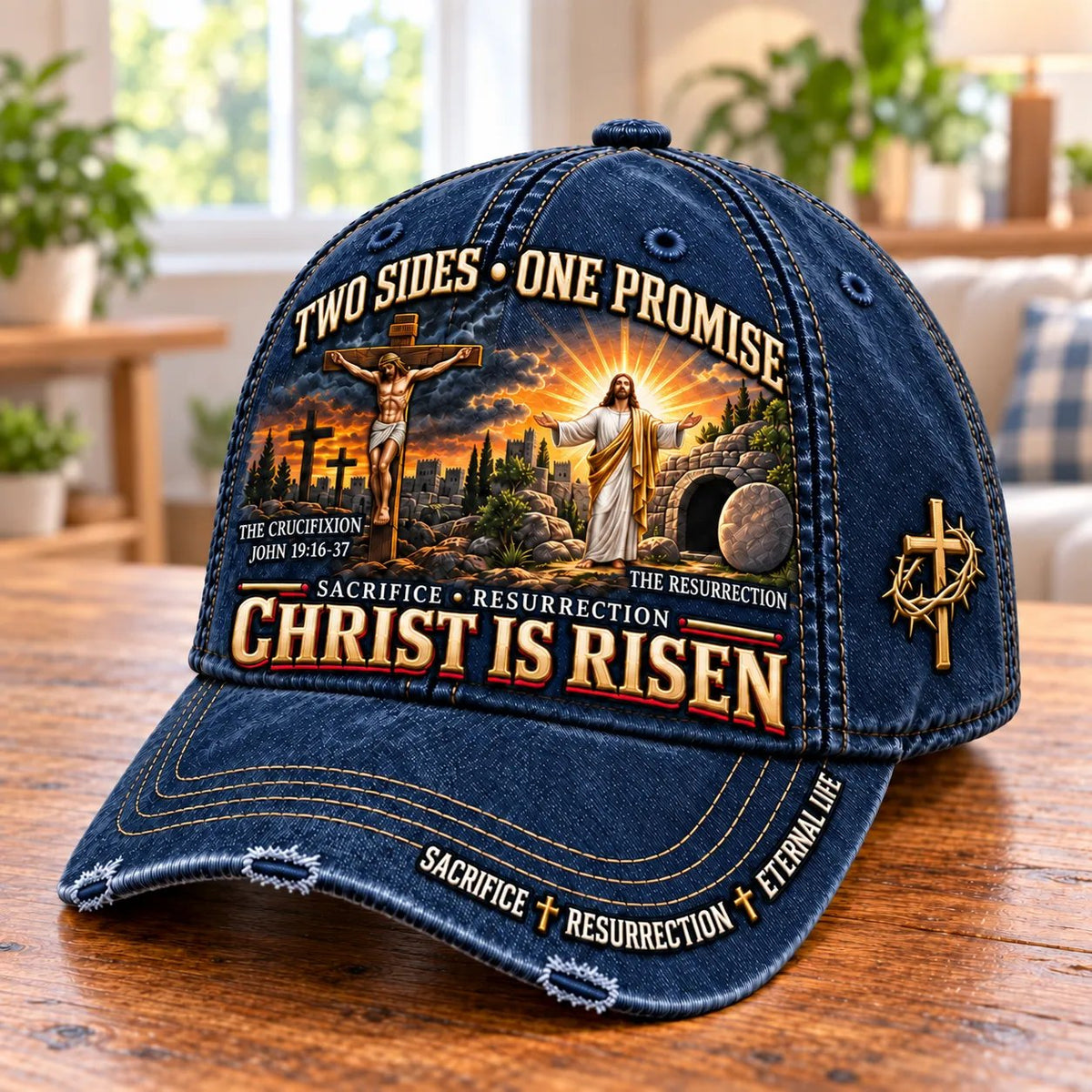 🔥Last Day 50% OFF ✝️ Christ Is Risen Two Sides One Promise Baseball Cap