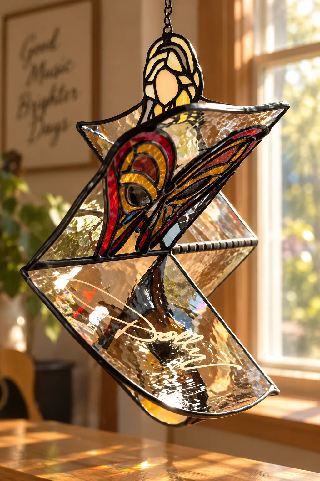 🔥LAST DAY 49% OFF -The Dolly 💃🎸 Handmade Stained Glass Spinner