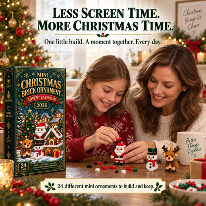 🎄🧱 Build & Hang Christmas Countdown – 24 Mini Holiday Brick Ornaments