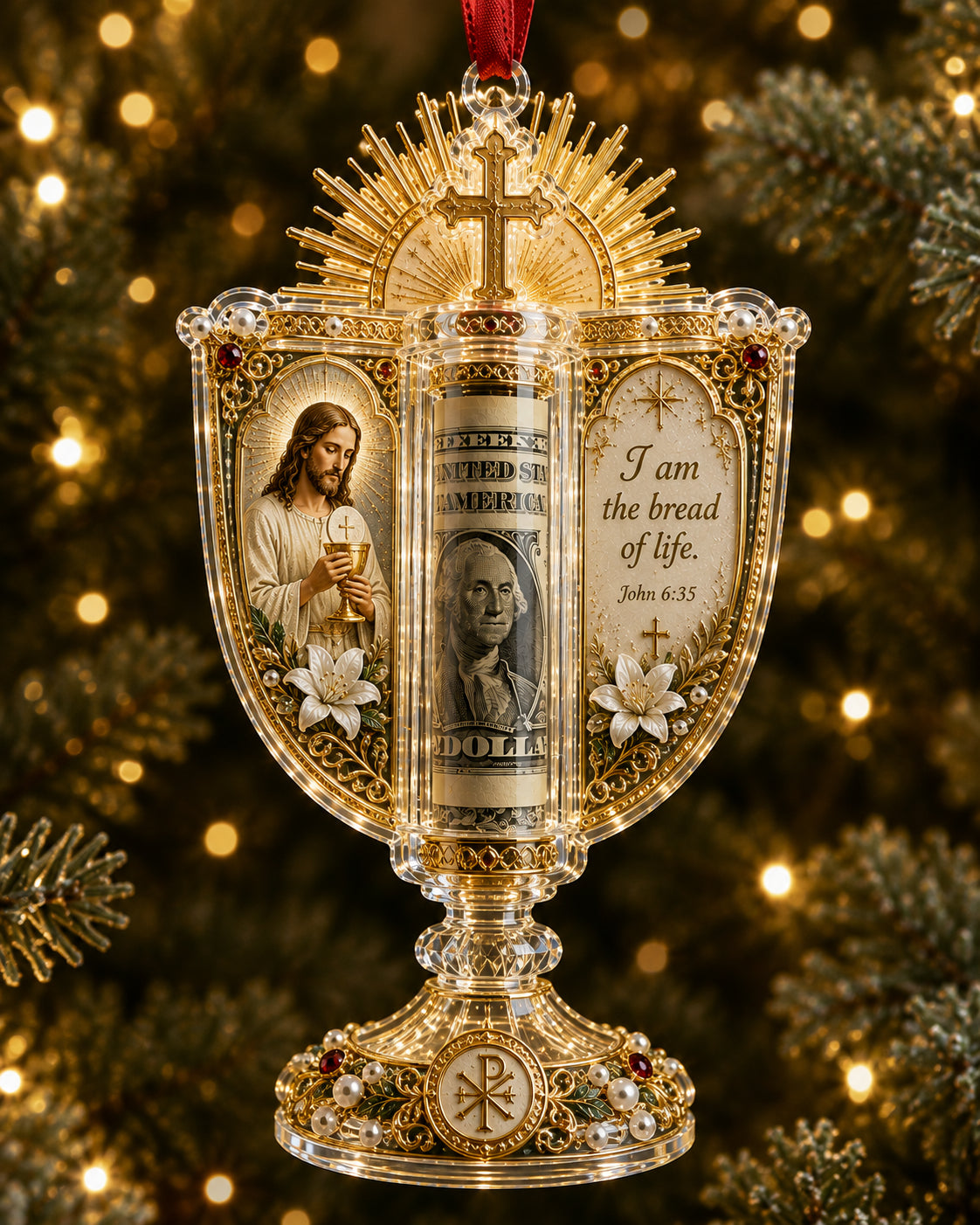 Christian Cash Gift Christmas Ornament – Faith-Inspired Money Holder Keepsake