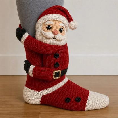 ⏳ Last Day 49% OFF – 🧦 3D Hugging Christmas Socks | 5 Festive Character Styles with Cute Wraparound Arms for Cozy Holiday Wear 🎄