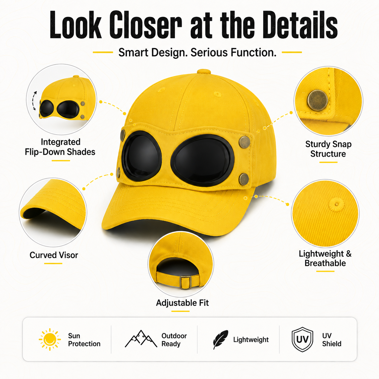 🧢🕶 Glasses-Friendly Baseball Cap - 100% Cotton
