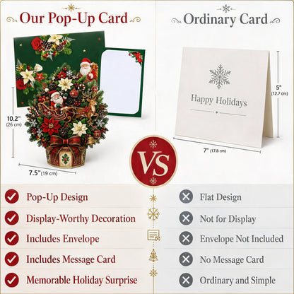🌲 Pop-Up Christmas Tree Card ✨ Turns Into Freestanding Festive Table Decor