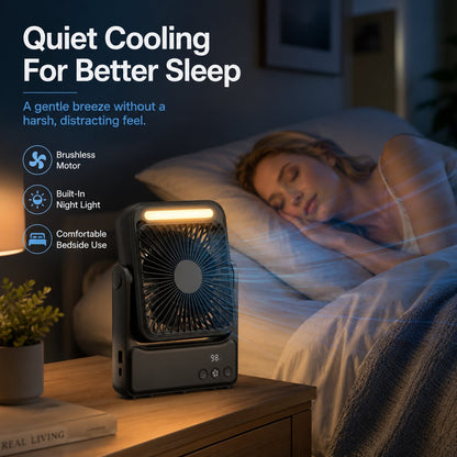 ⚡50% OFF TODAY🧲Rechargeable Magnetic Portable Fan With Light 🧊& Remote Control