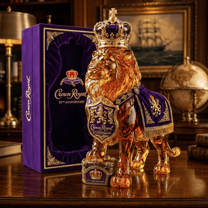 👑Crown 87th Anniversary Royal Lion Whiskey Bottle
