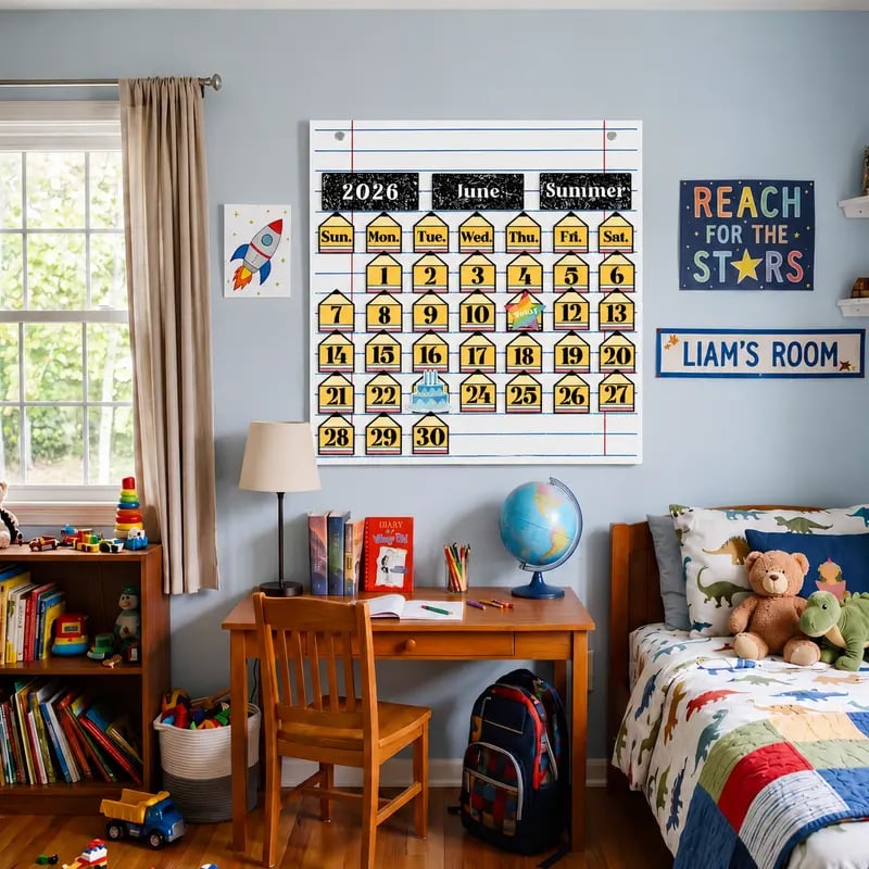 🍎📅 Back to School 2026-2028 Classroom Pencil Calendar Pocket Chart | Fun Learning Tool for Teachers